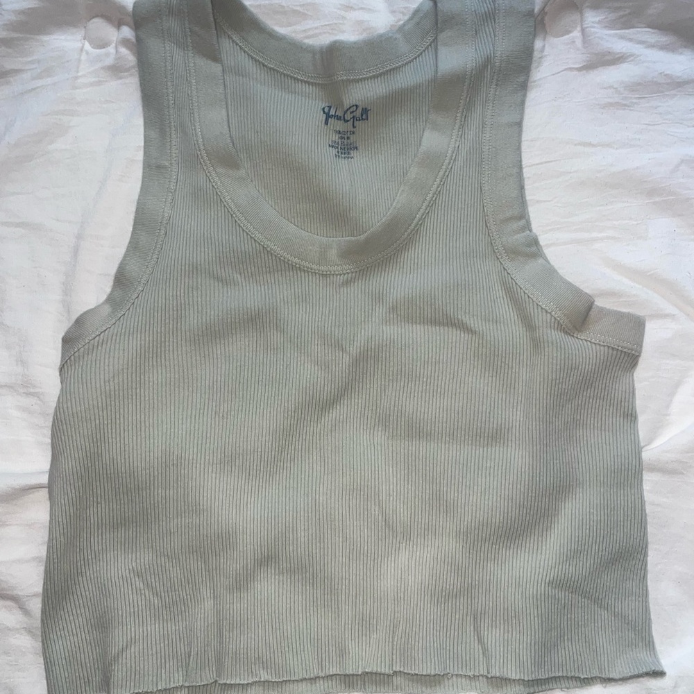 Brandy Melville Sage Green Fitted Crop Tank Top